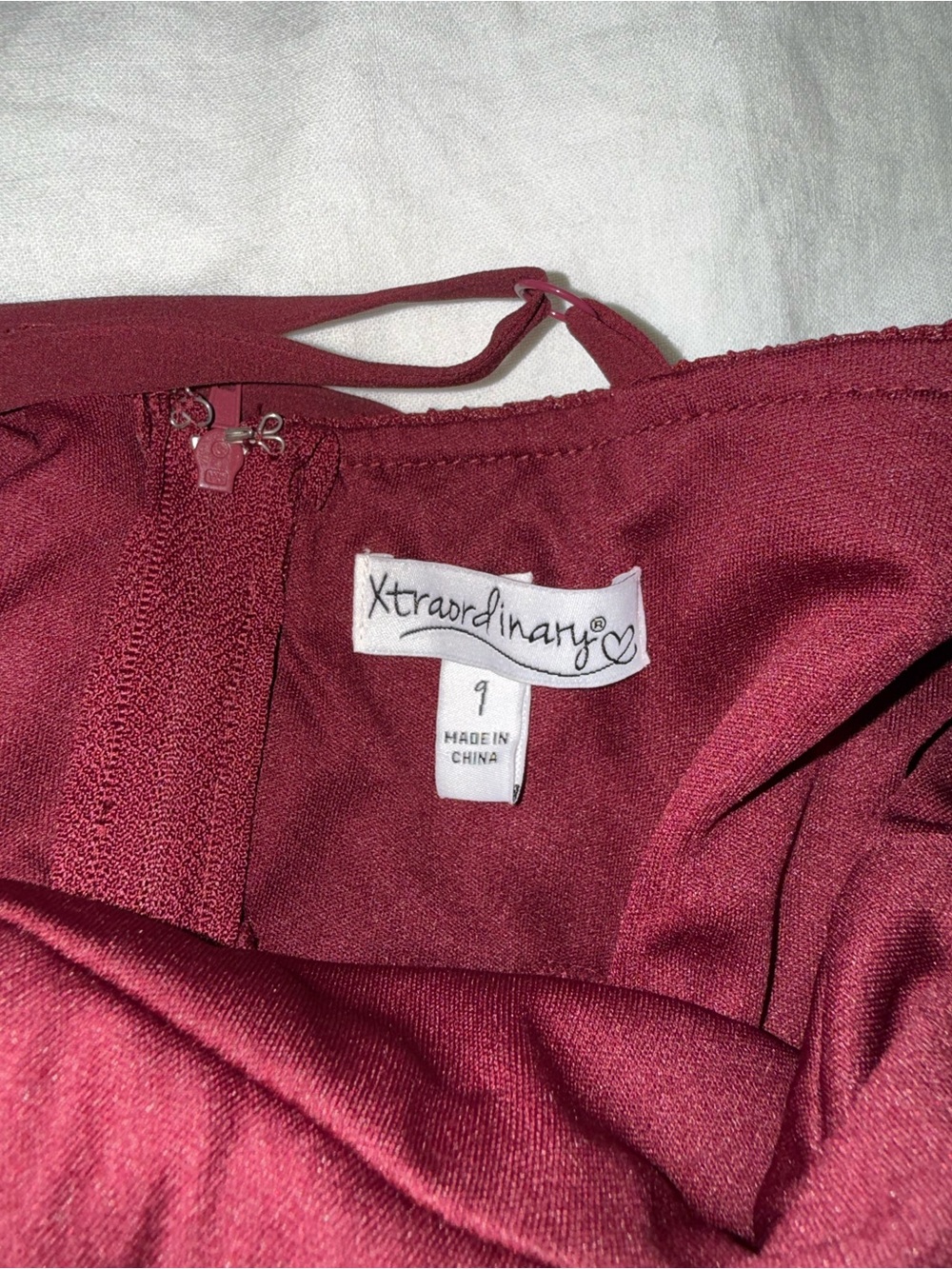 Burgundy Ruffle Prom Dress - Picture 2 of 4